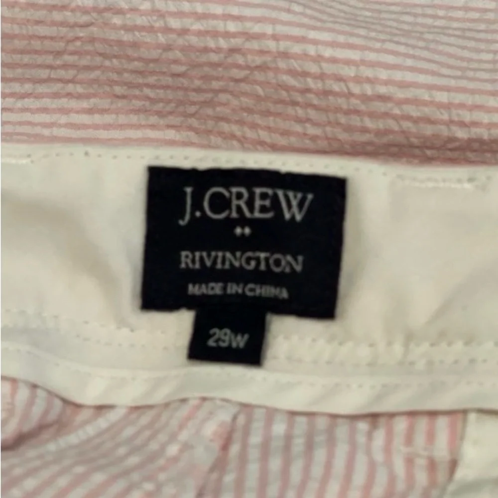 J.Crew Rivington Seersucker Shorts Men’s 29 Pink White Stripe Preppy Coastal